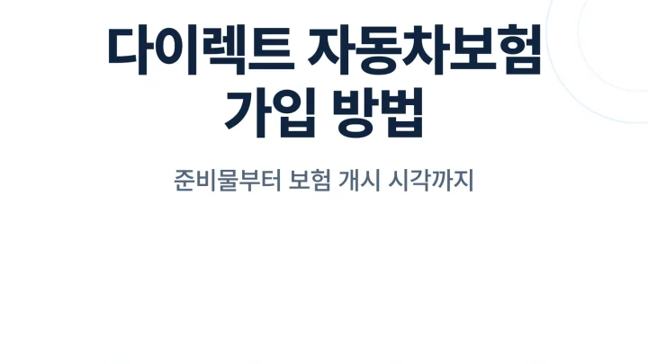 다이렉트 자동차보험 가입 방법 썸네일