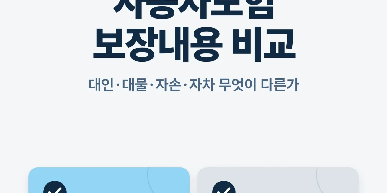 자동차보험 보장내용 비교